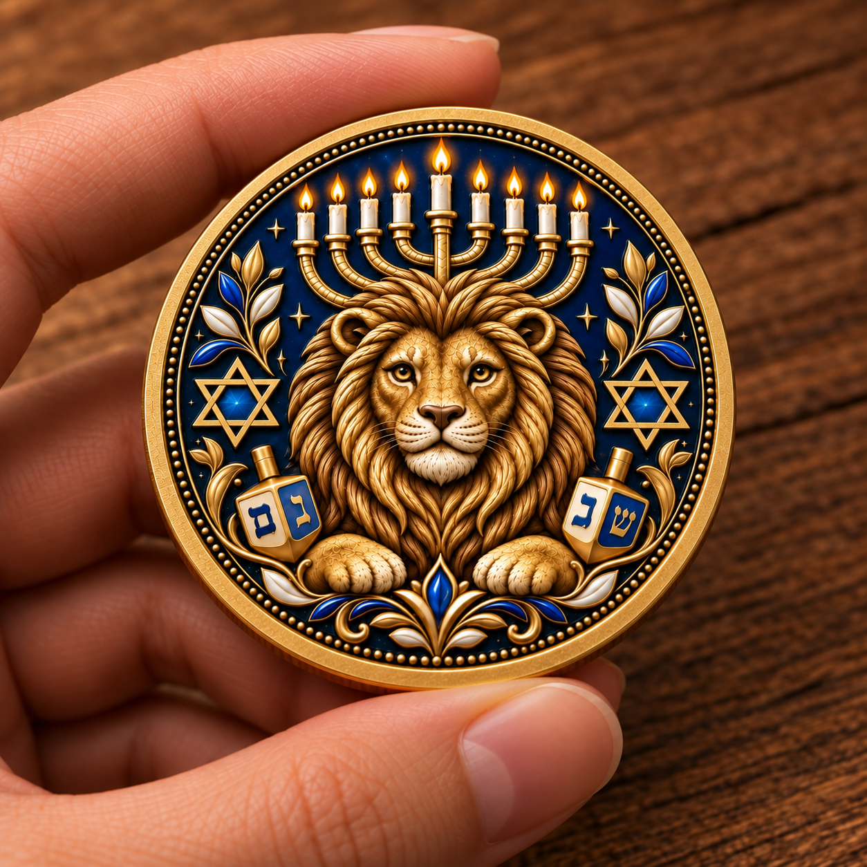 🏆Flash Sale 50% OFF - Hanukkah 2026 Lion of Judah Collector Coin – Gold-Tone Festival of Lights Keepsake