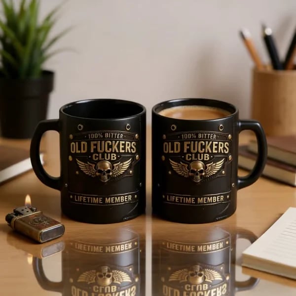 ☕ OLD FUCKERS CLUB Mug - 100% Bitter, Always Real. Lifetime Member. 😎💀