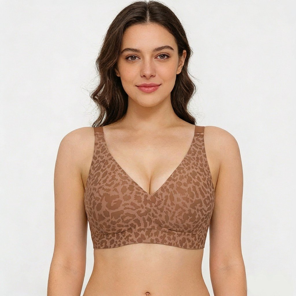 🏆Super Firming Leopard Print Jelly  Bra | Women Wirefree Bras 👍No More Sagging Breasts
