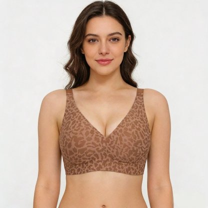 🏆Super Firming Leopard Print Jelly  Bra | Women Wirefree Bras 👍No More Sagging Breasts