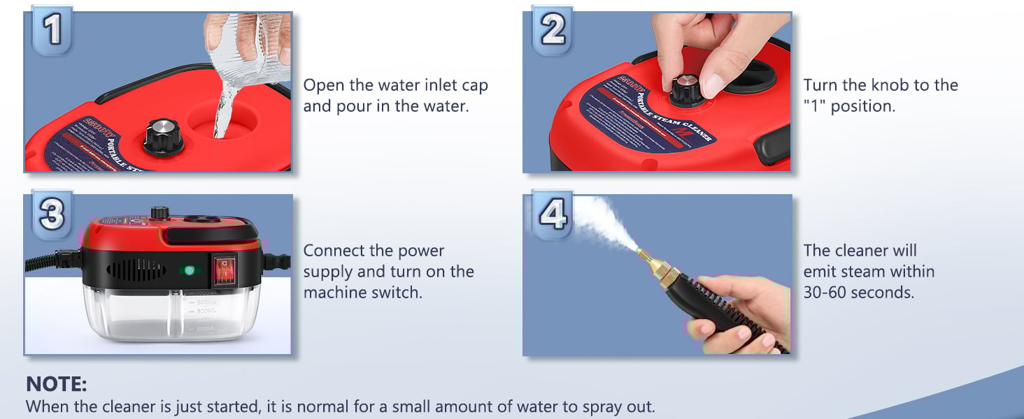 Moongiantgo Handheld Steam Cleaner 2500W High Pressure Steamer for Cleaning