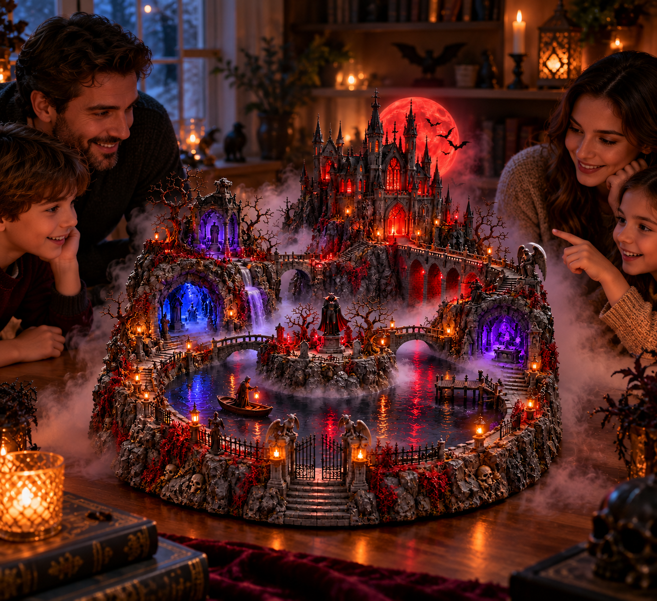 Detailed haunted castle display