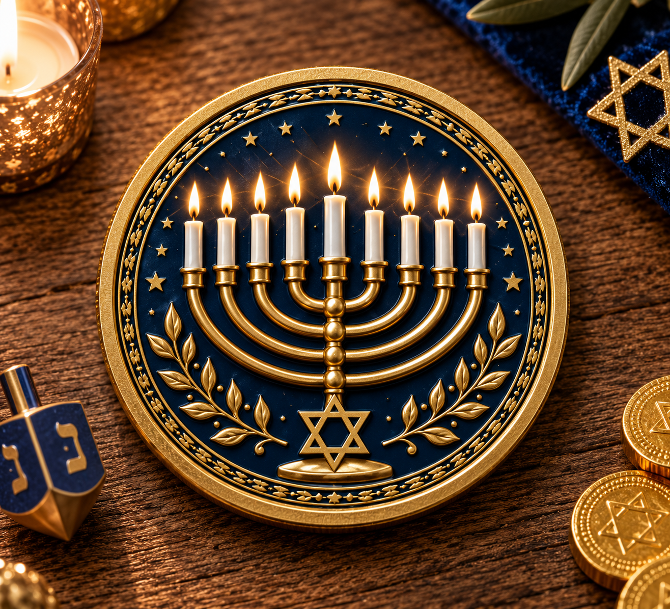 🕎Hanukkah Gelt Keepsake Collection – 8 Nights • 8 Blessings | 8-Piece Commemorative Coin Gift Set