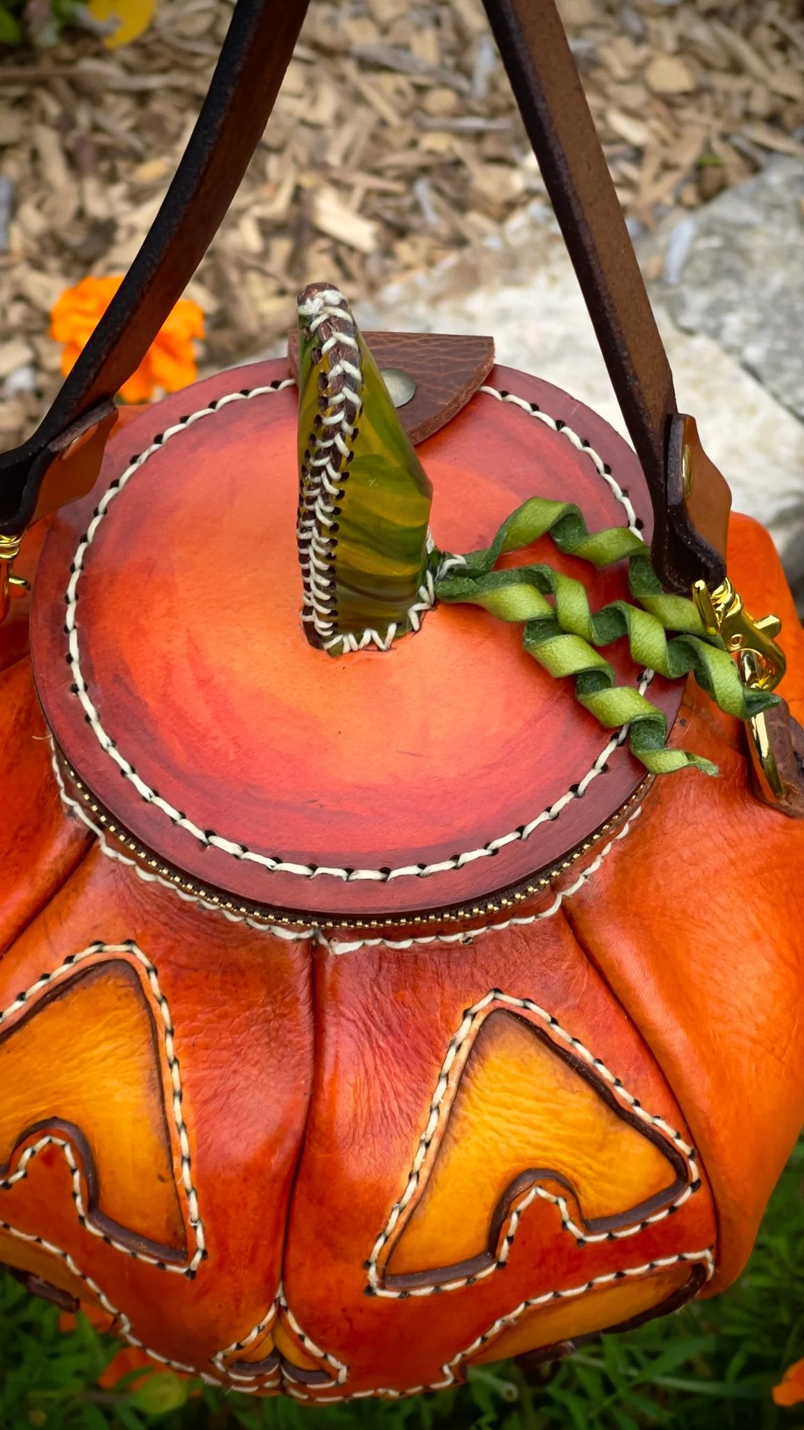 🎃The Great Purely handmade leather Pumpkin Bag