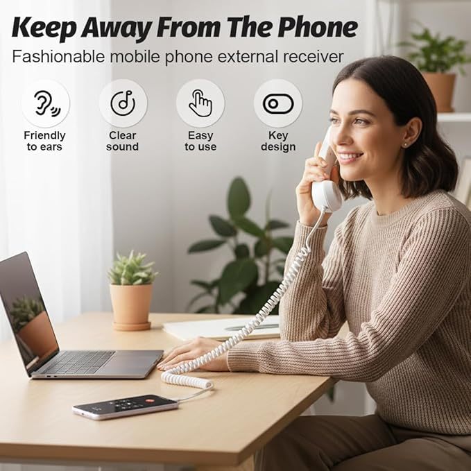 📞 Retro Phone Handset with Type-C Cable