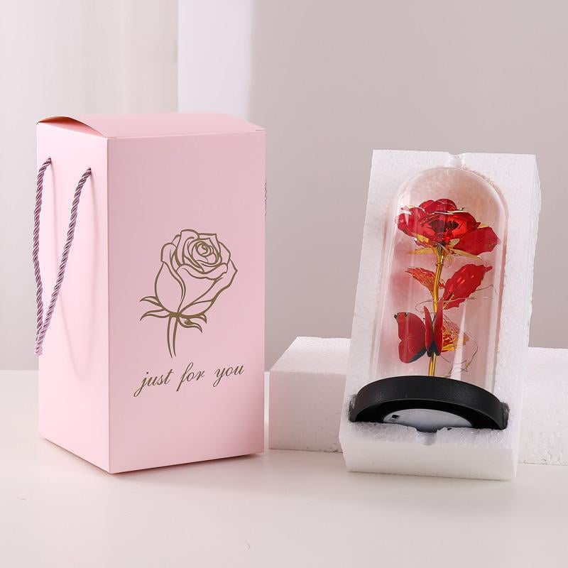 🔥Last Day 49% OFF - 🌹Eternal Butterfly Rose Glass Dome Display with LED Light✨