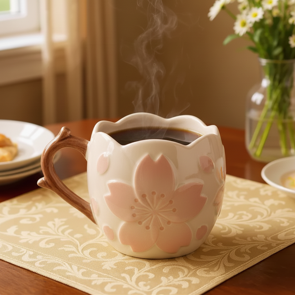🌻Elegant Flower Mug☕
