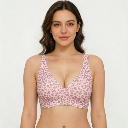 🏆Super Firming Leopard Print Jelly  Bra | Women Wirefree Bras 👍No More Sagging Breasts
