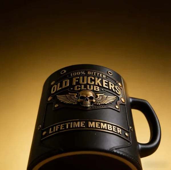 ☕ OLD FUCKERS CLUB Mug - 100% Bitter, Always Real. Lifetime Member. 😎💀