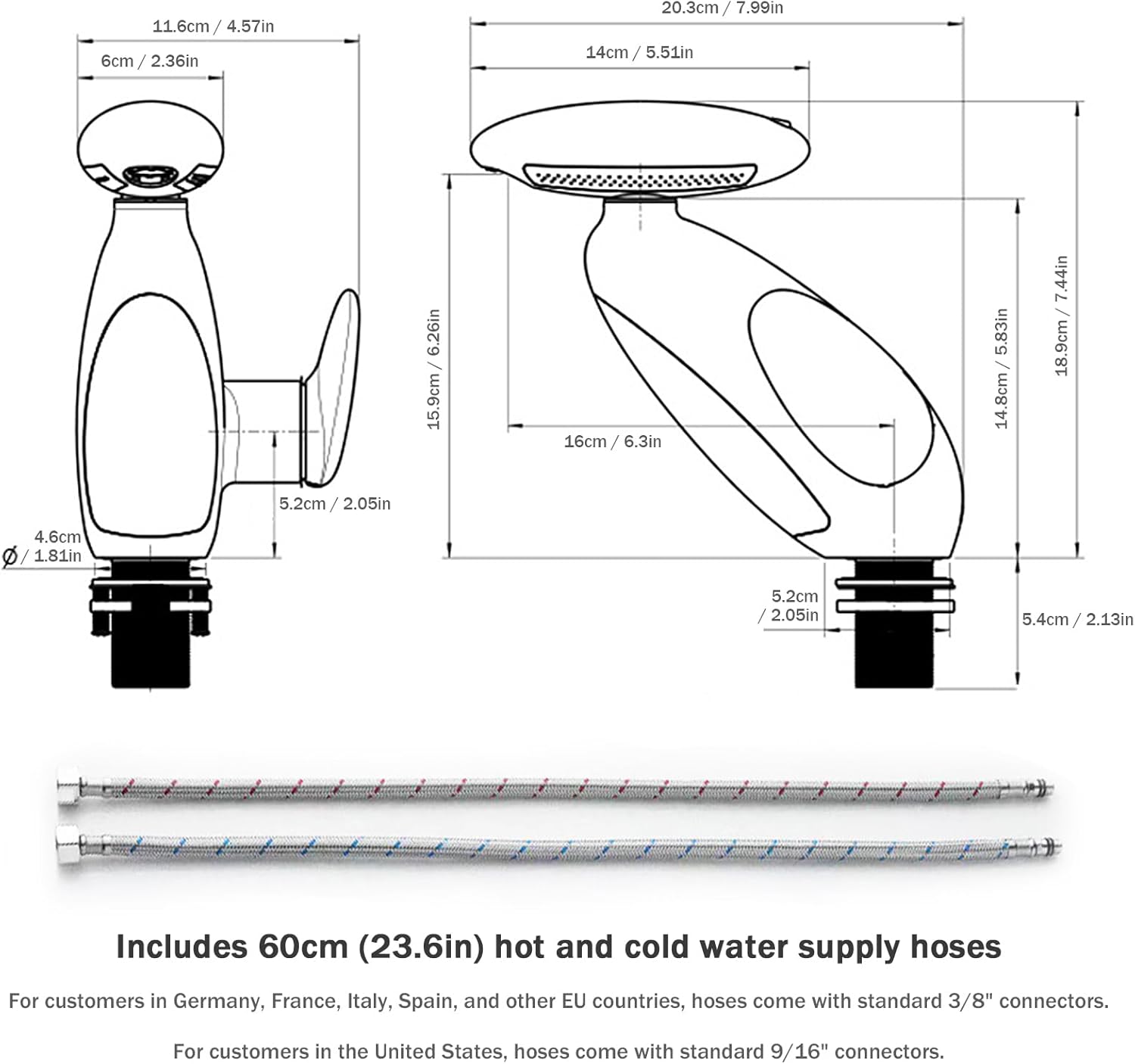 LED Bathroom Faucet with Multicolor Light, 360° Swivel & Pull-Out Spout, 4 Spray Modes