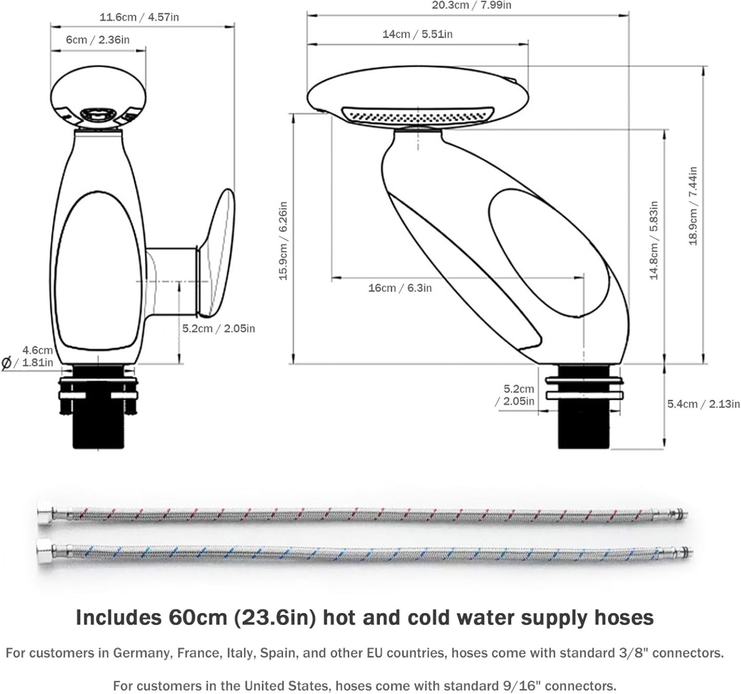 LED Bathroom Faucet with Multicolor Light, 360° Swivel & Pull-Out Spout, 4 Spray Modes
