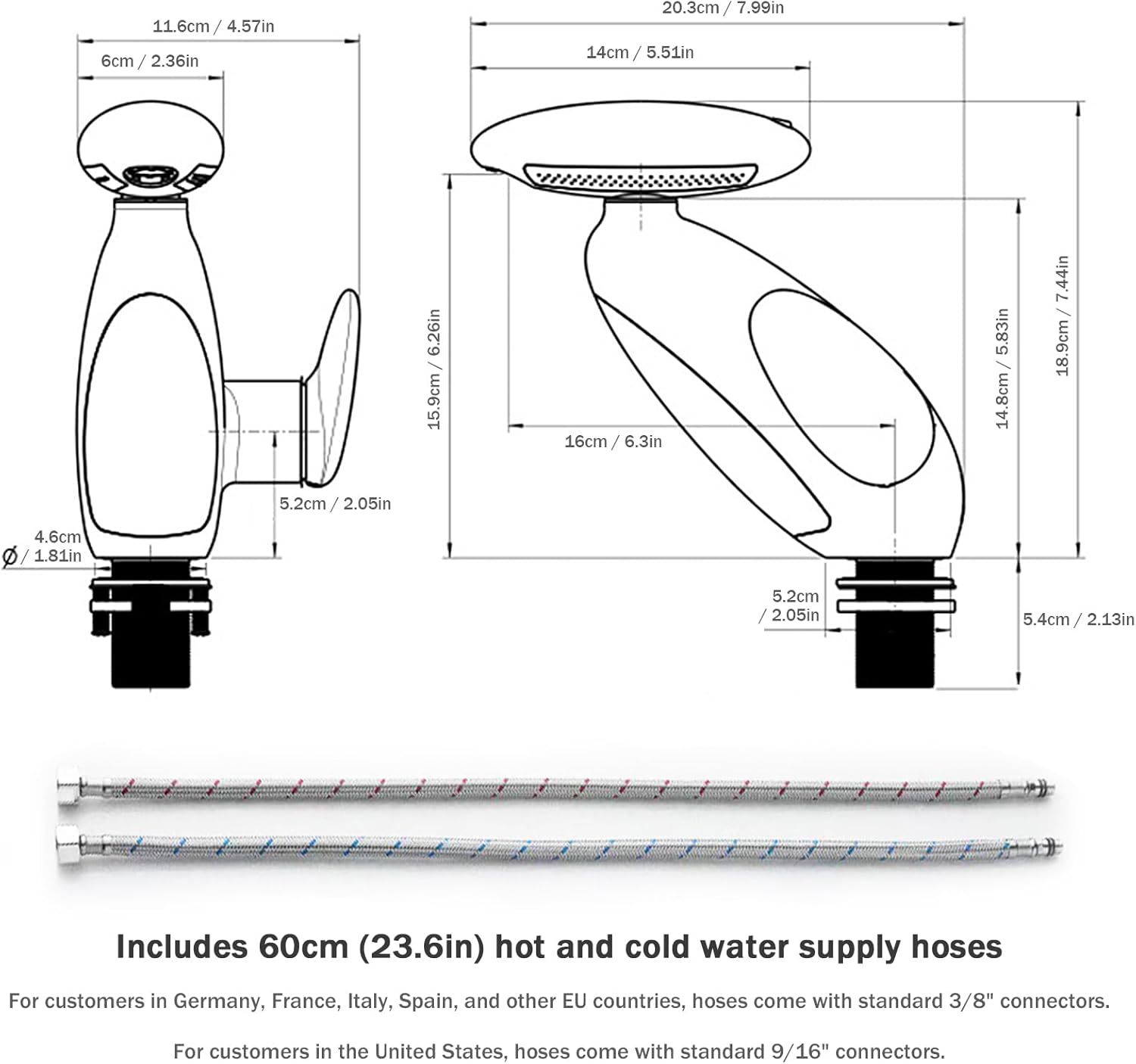 LED Bathroom Faucet with Multicolor Light, 360° Swivel & Pull-Out Spout, 4 Spray Modes