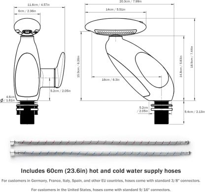 LED Bathroom Faucet with Multicolor Light, 360° Swivel & Pull-Out Spout, 4 Spray Modes