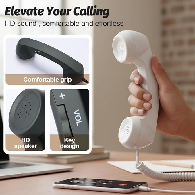 📞 Retro Phone Handset with Type-C Cable