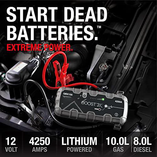 ⚡USB Rechargeable Digital Multimeter🔋–  Boost X GBX155 4250A Jump Starter for 10.0L Gasoline and 8.0L Diesel Engines