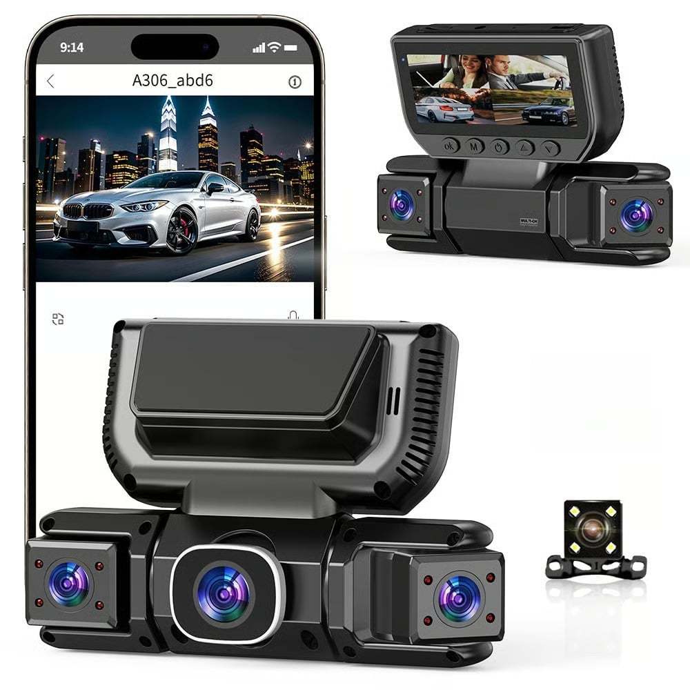 360° Car DVR WiFi 4Channels Dash Cam Video Recorder(SD card is not inc