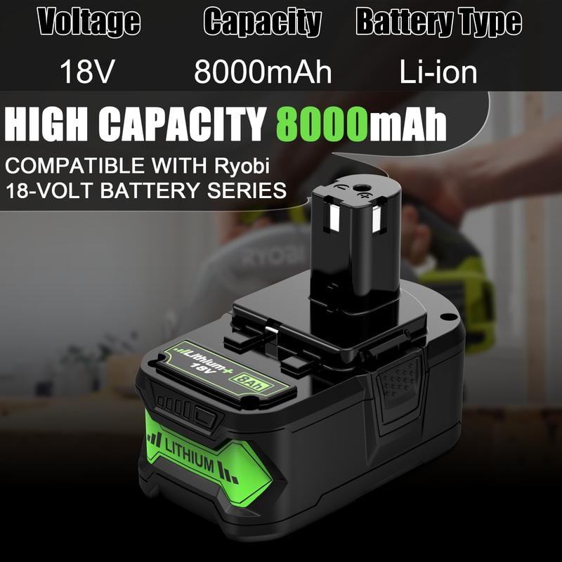 8000MAh Replacement Ryobi 18V Batteries