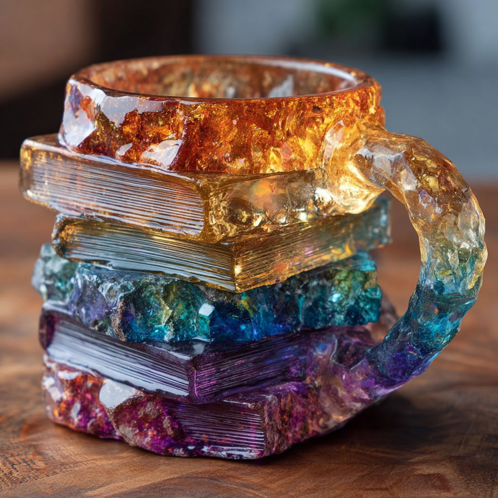 Crystal Book Stack Mug