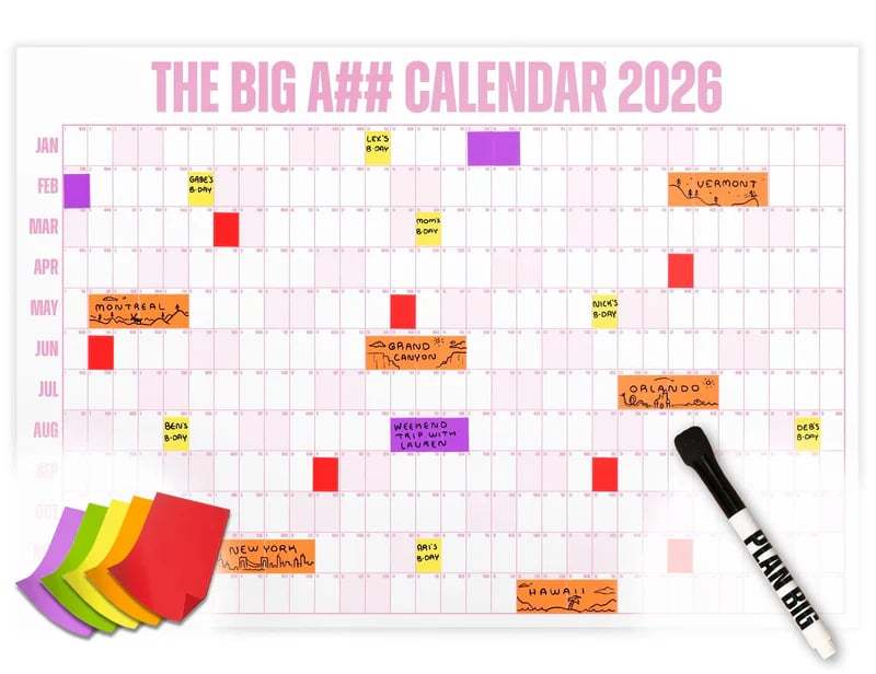 📅The Big A## 2026 Wall Calendar - Flexible Dry-Erase Material ✍️Design Your Amazing Year!🏃