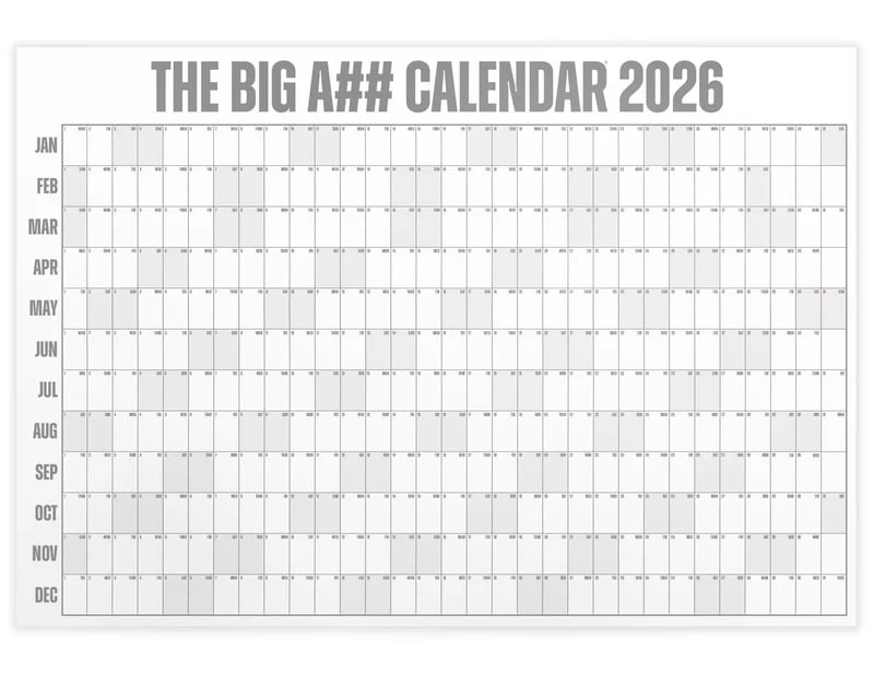 📅The Big A## 2026 Wall Calendar - Flexible Dry-Erase Material ✍️Design Your Amazing Year!🏃