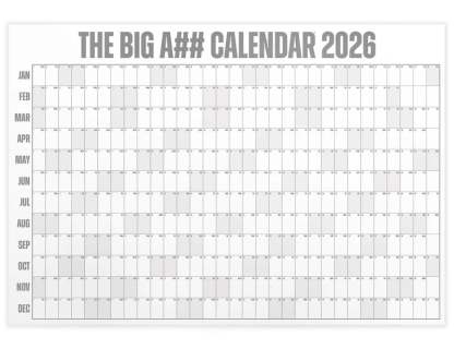📅The Big A## 2026 Wall Calendar - Flexible Dry-Erase Material ✍️Design Your Amazing Year!🏃