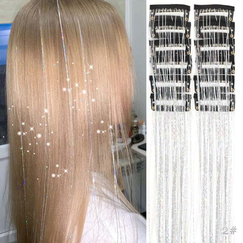 🔥Last Day 49% OFF ✨Clip-in Tinsel Hair Extensions(A set of 12 pieces)