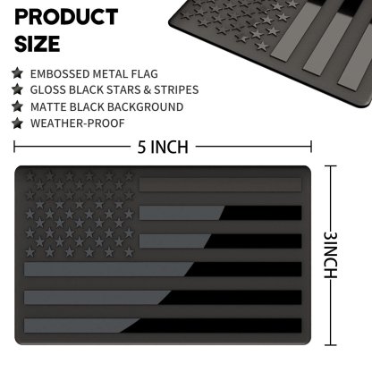 🔥Last Day 49% OFF - 3D All-Black American Flag Emblem Decal