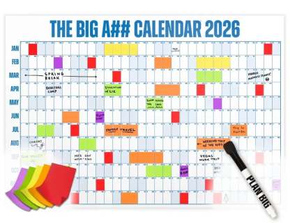 📅The Big A## 2026 Wall Calendar - Flexible Dry-Erase Material ✍️Design Your Amazing Year!🏃