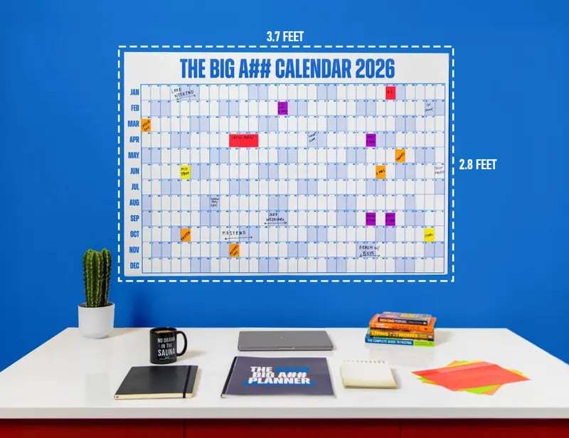📅The Big A## 2026 Wall Calendar - Flexible Dry-Erase Material ✍️Design Your Amazing Year!🏃