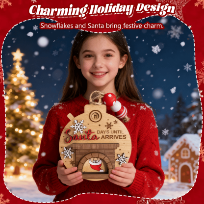 🎅Christmas Countdown Ornament - Santa in Chimney with Snowflakes