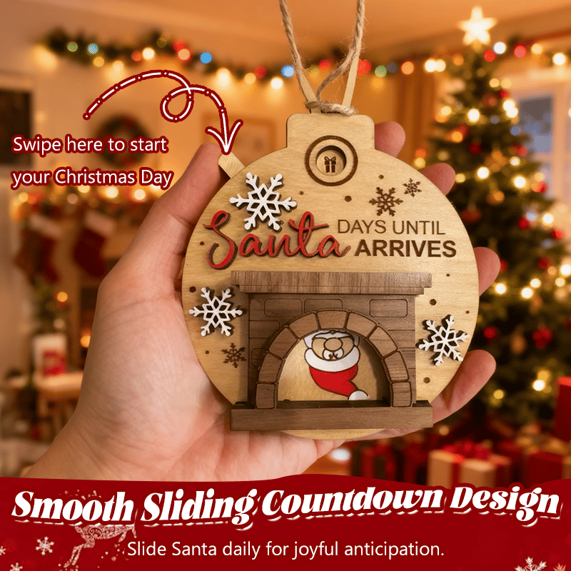 🎅Christmas Countdown Ornament - Santa in Chimney with Snowflakes