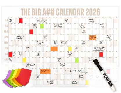 📅The Big A## 2026 Wall Calendar - Flexible Dry-Erase Material ✍️Design Your Amazing Year!🏃