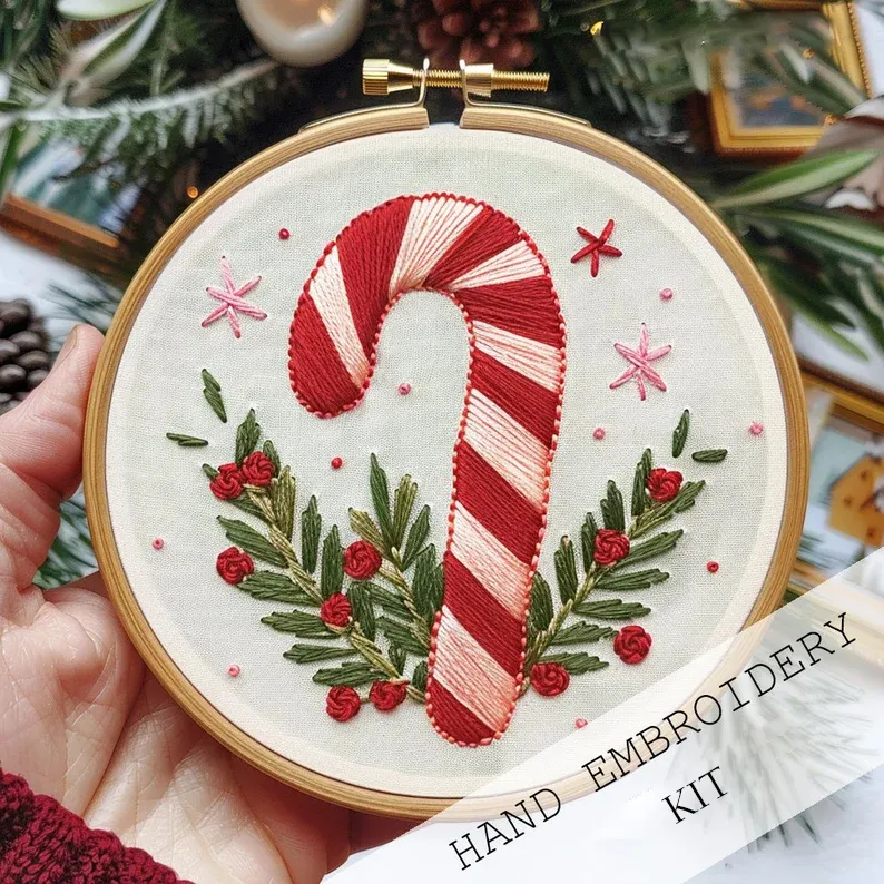 Candy Cane Embroidery Suits