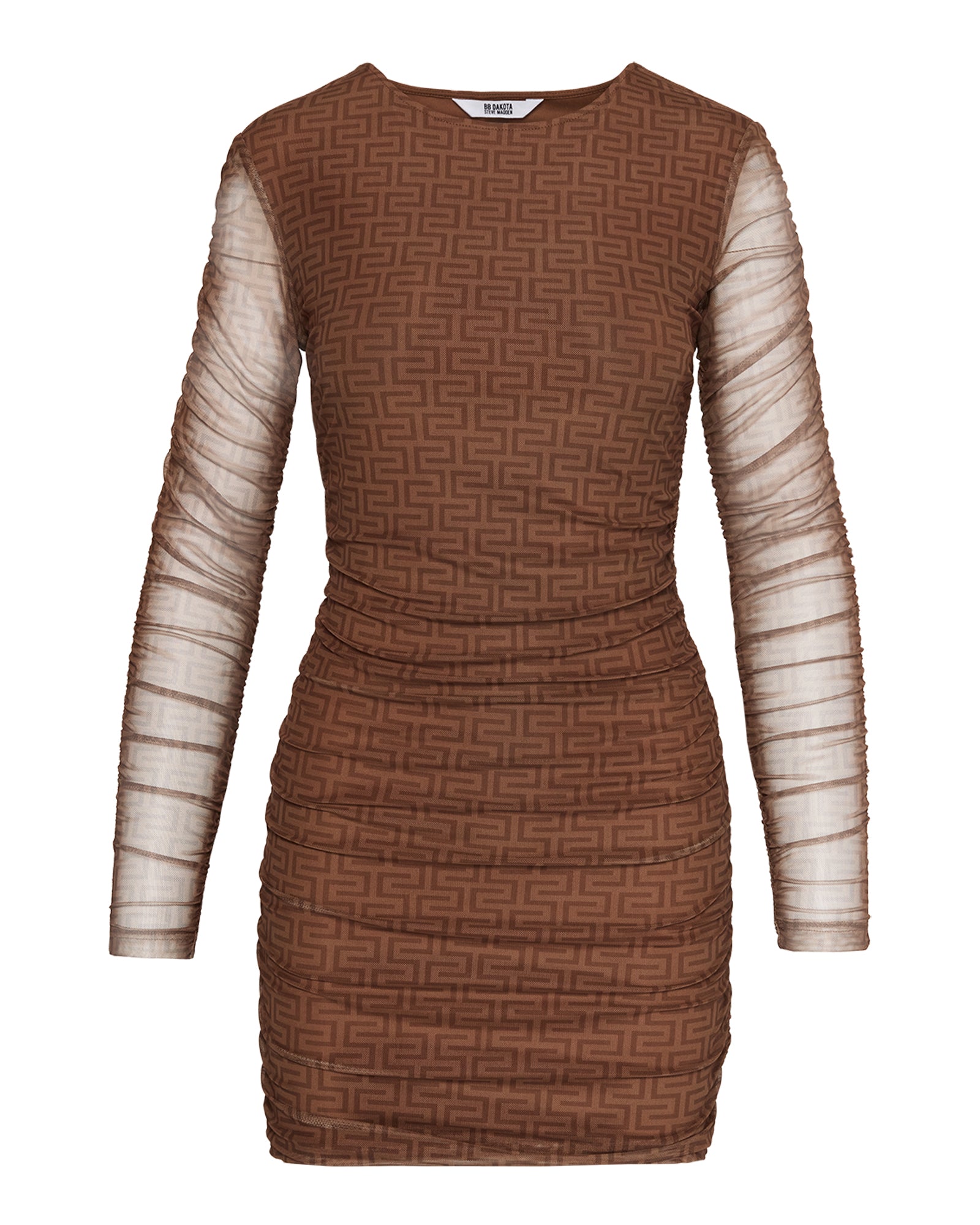 CHOCOLATE MESH MINI DRESS - SM REBOOTED-Cool A Warm