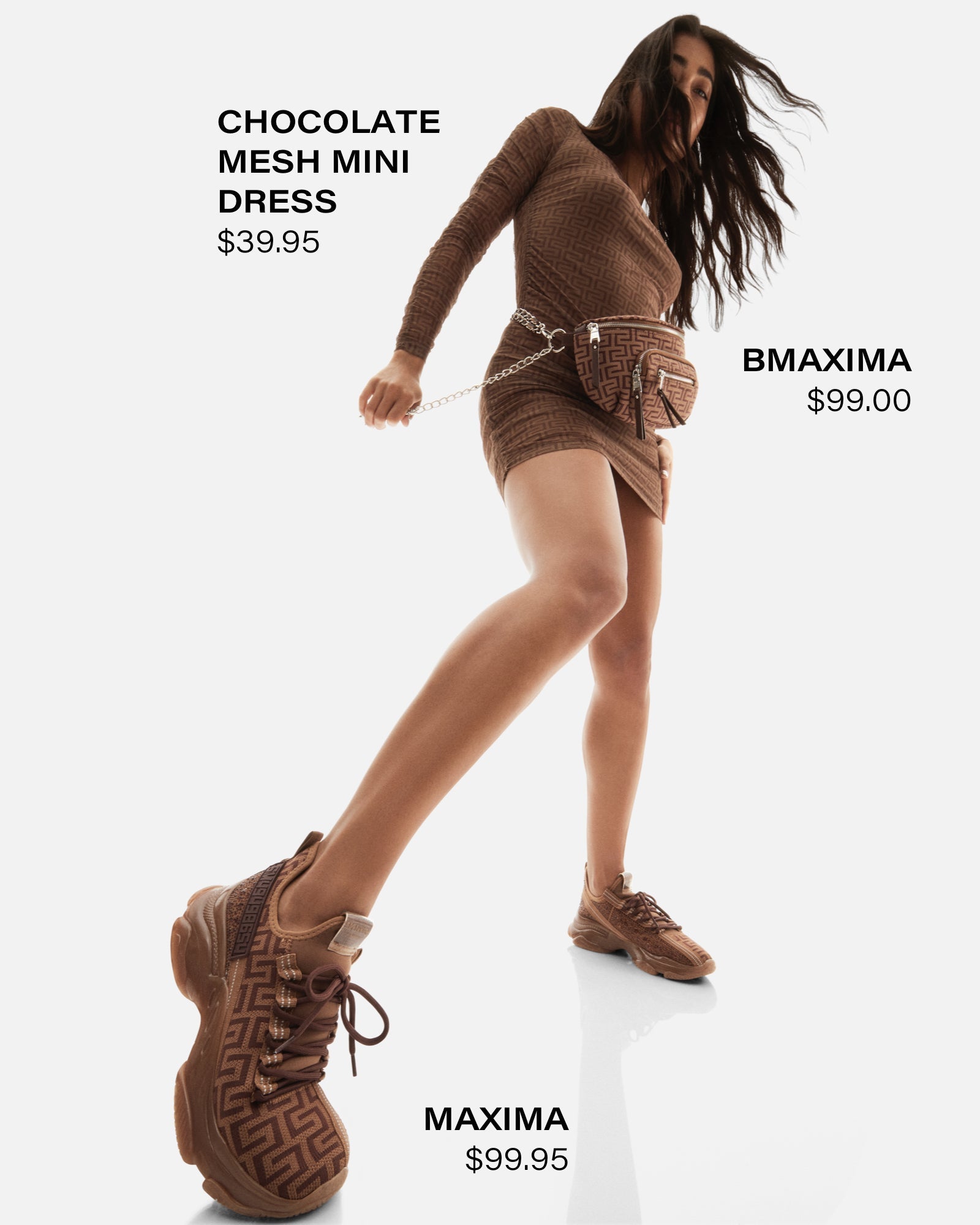 CHOCOLATE MESH MINI DRESS - SM REBOOTED-Cool A Warm