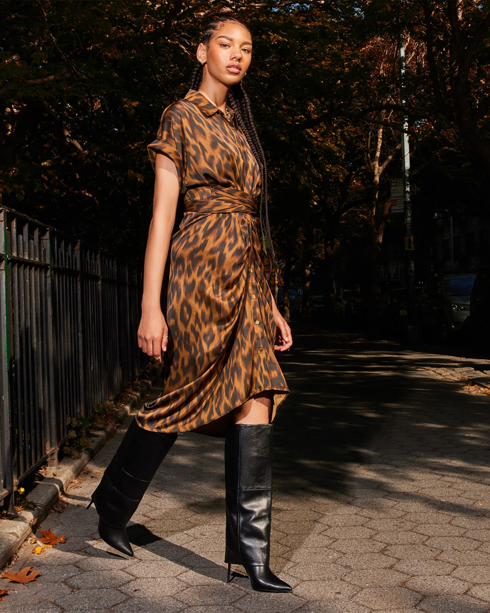 TORI DRESS LEOPARD-Cool A Warm