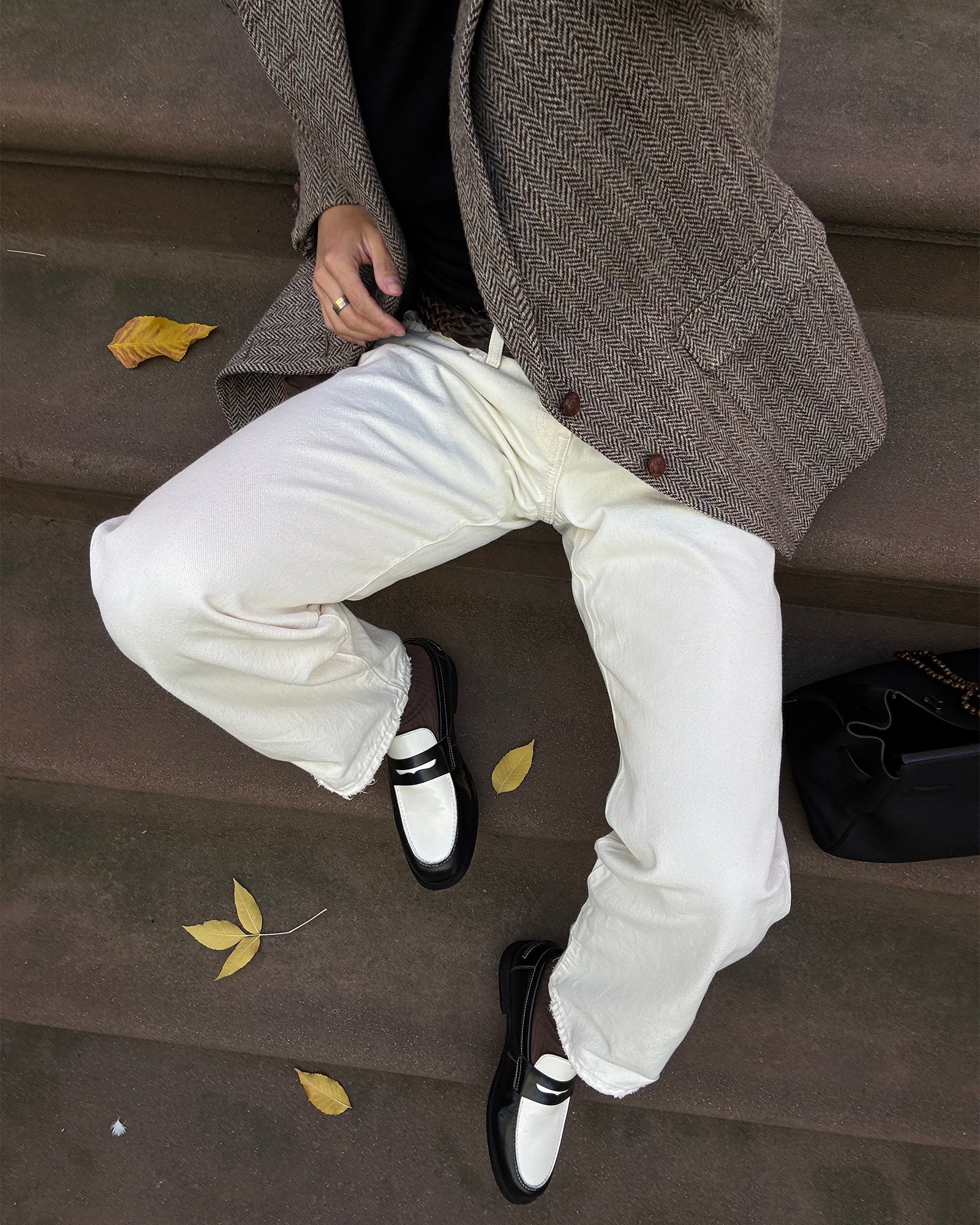 NATAN BLACK/WHITE LEATHER-Cool A Warm