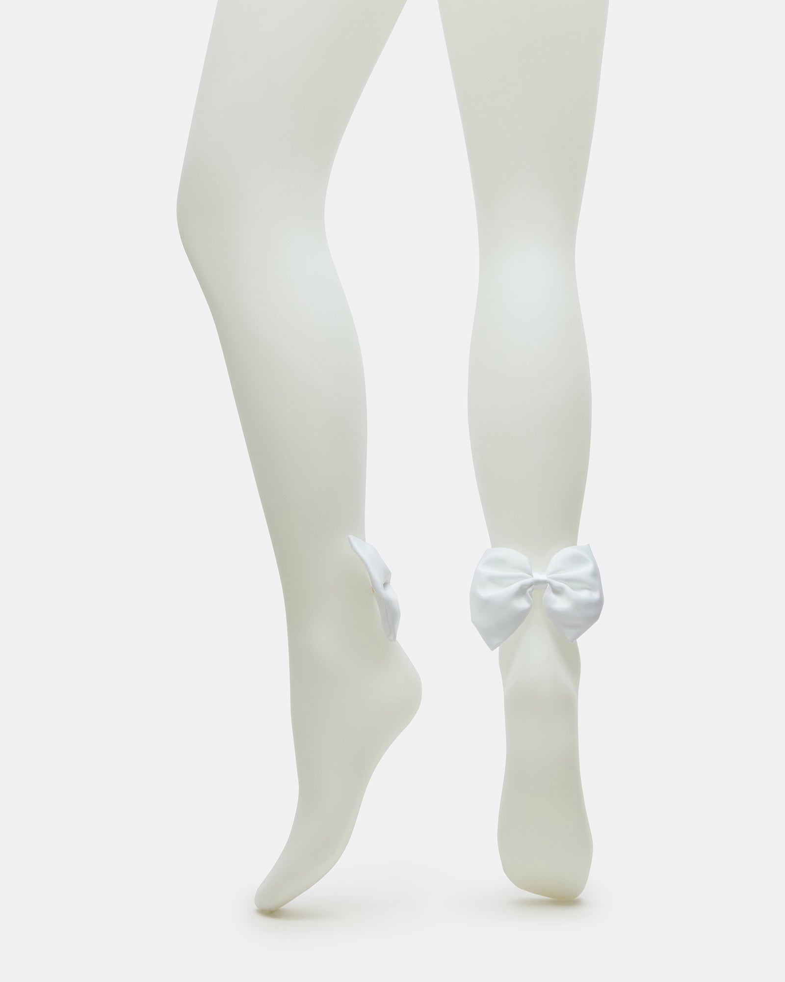 BRIDAL BOW TIGHTS SHEER WHITE-Cool A Warm