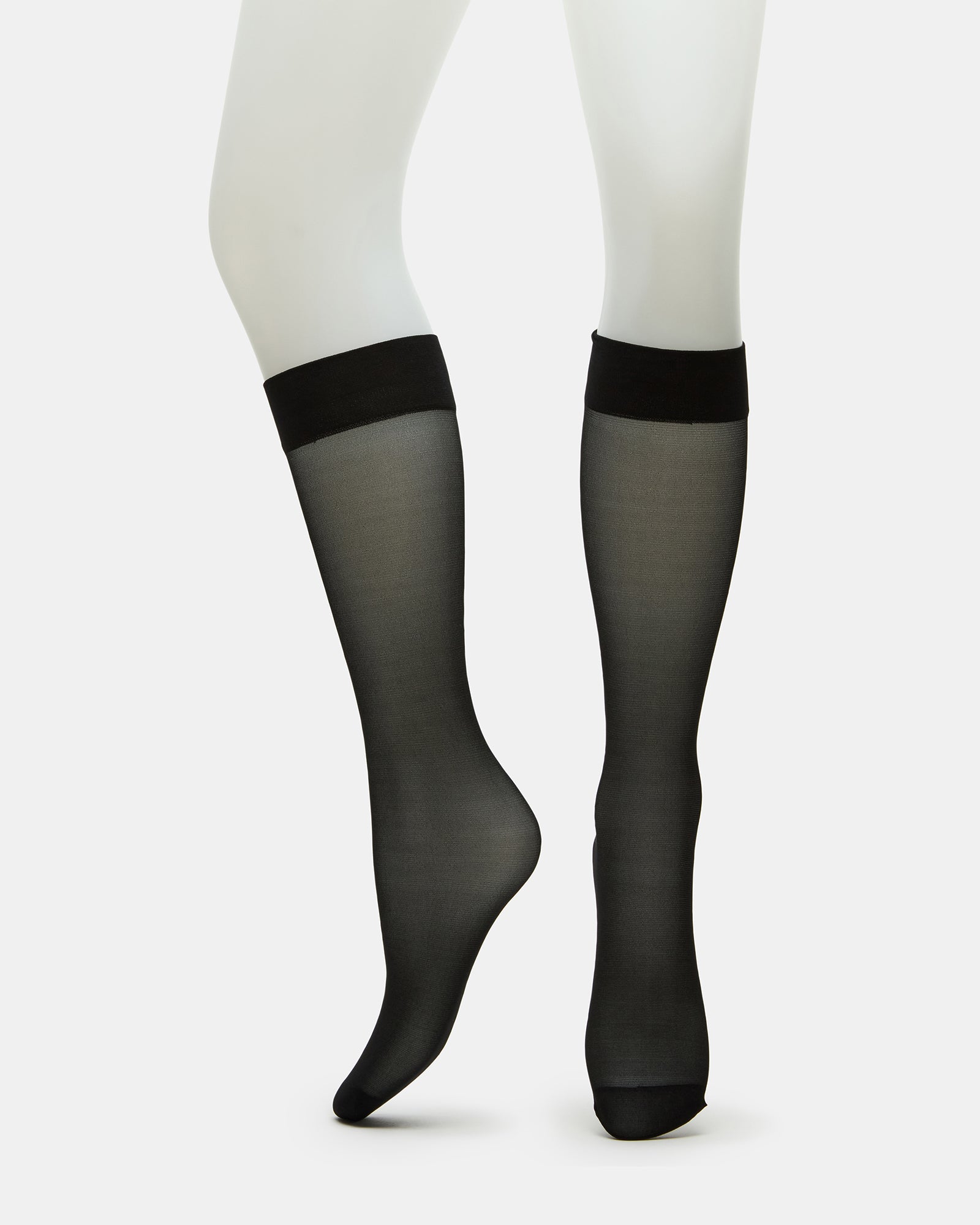 3 PACK SHEER KNEE HIGH SOCKS MESH BLACK-Cool A Warm