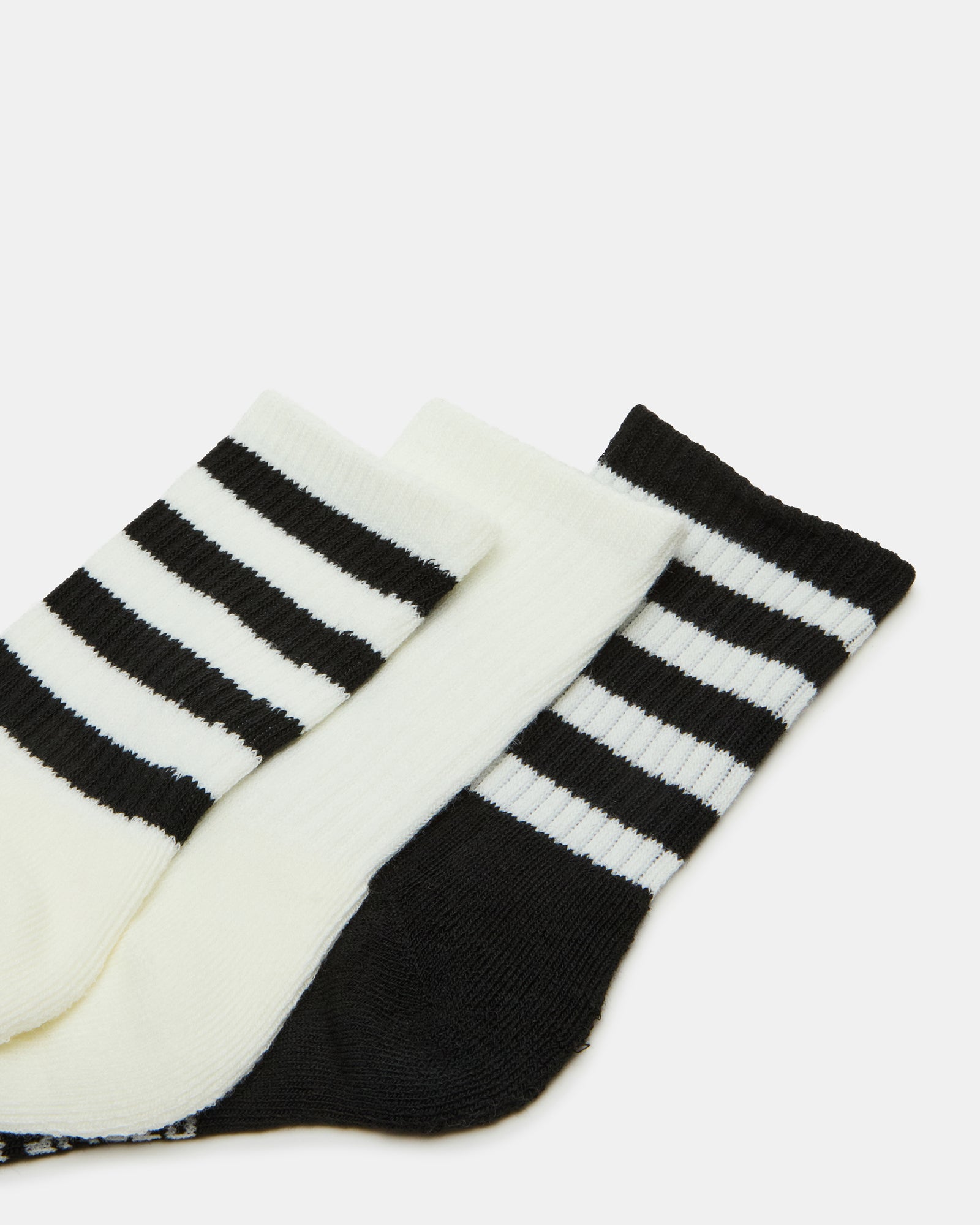 3 PACK STRIPED CREW SOCKS IVORY-Cool A Warm