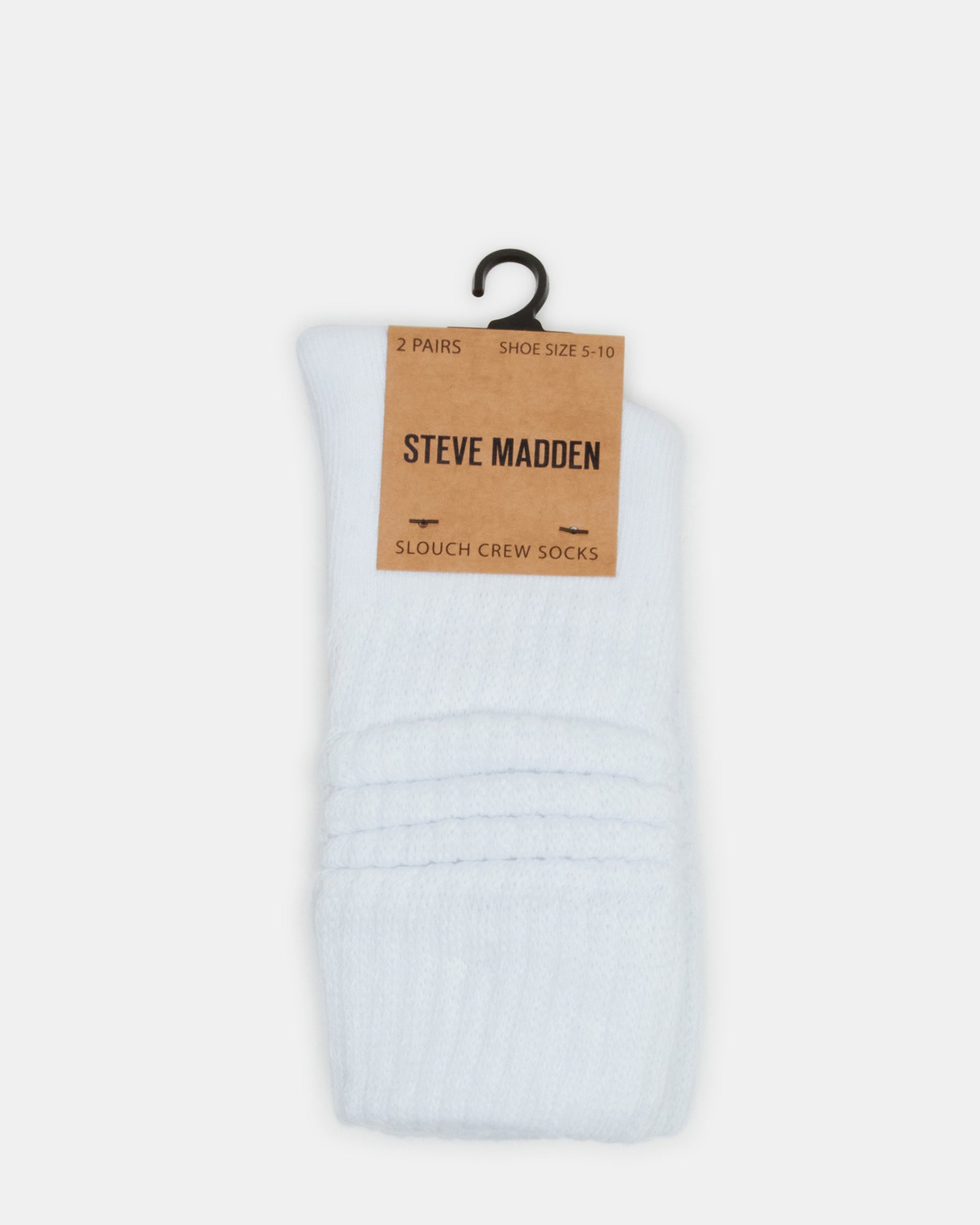 2 PACK SLOUCHY CREW SOCKS WHITE-Cool A Warm