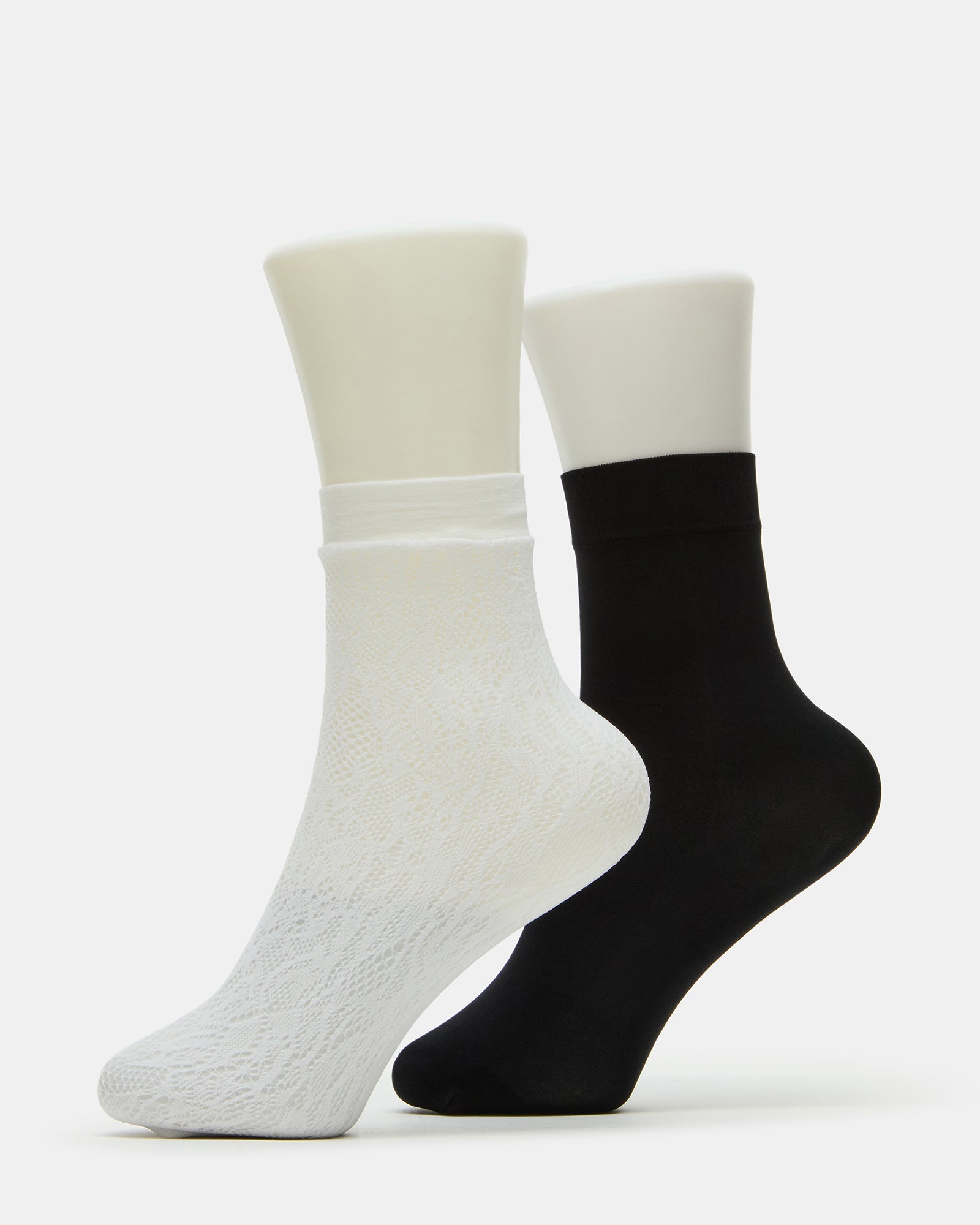 2 PACK LACE ANKLET SOCKS WHITE-Cool A Warm