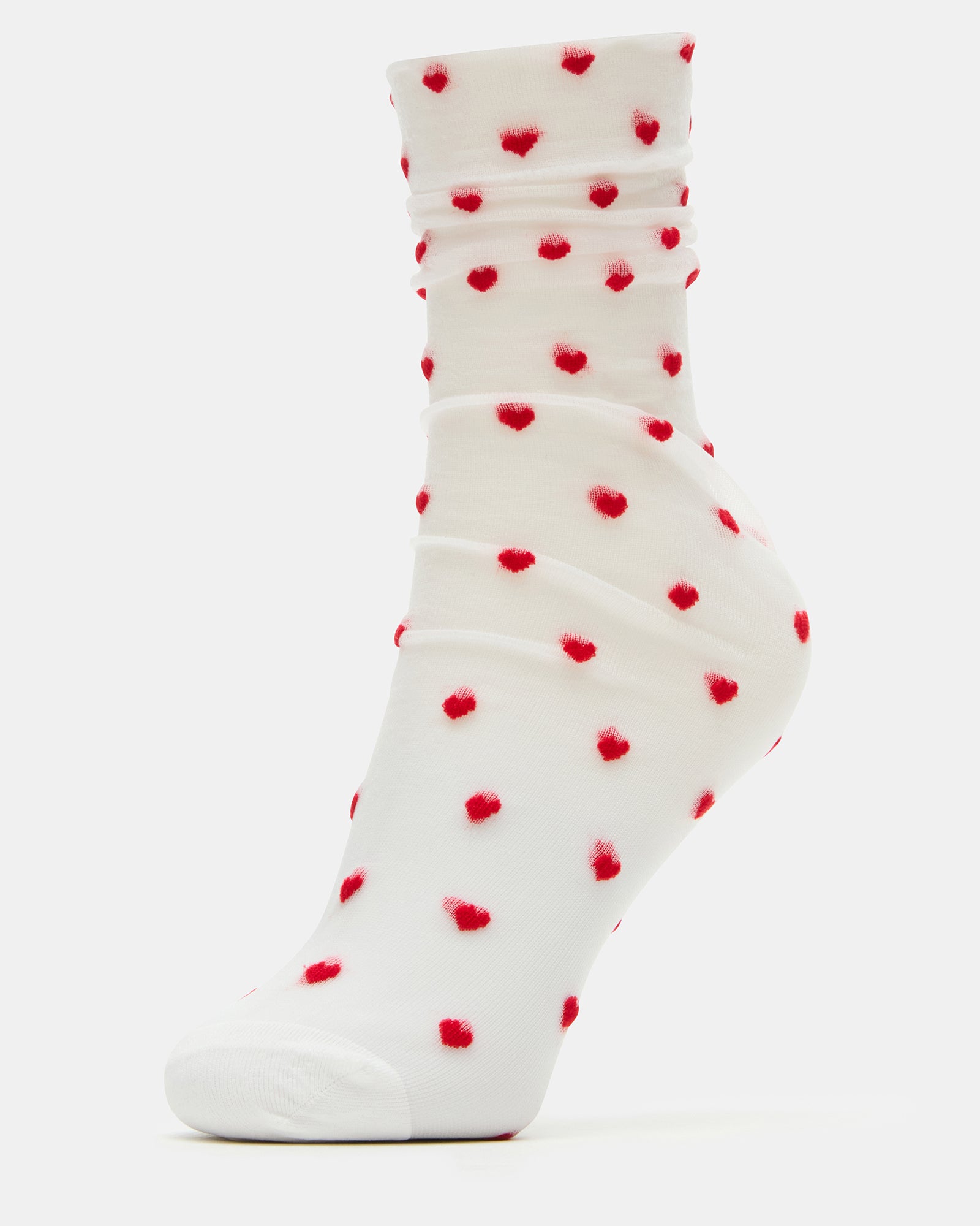 2 PACK HEART SOCKS SHEER WHITE-Cool A Warm