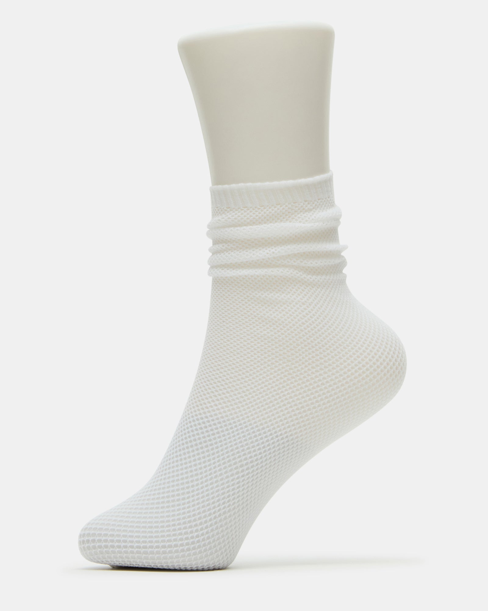 FISHNET SLOUCHY CREW SOCKS WHITE-Cool A Warm