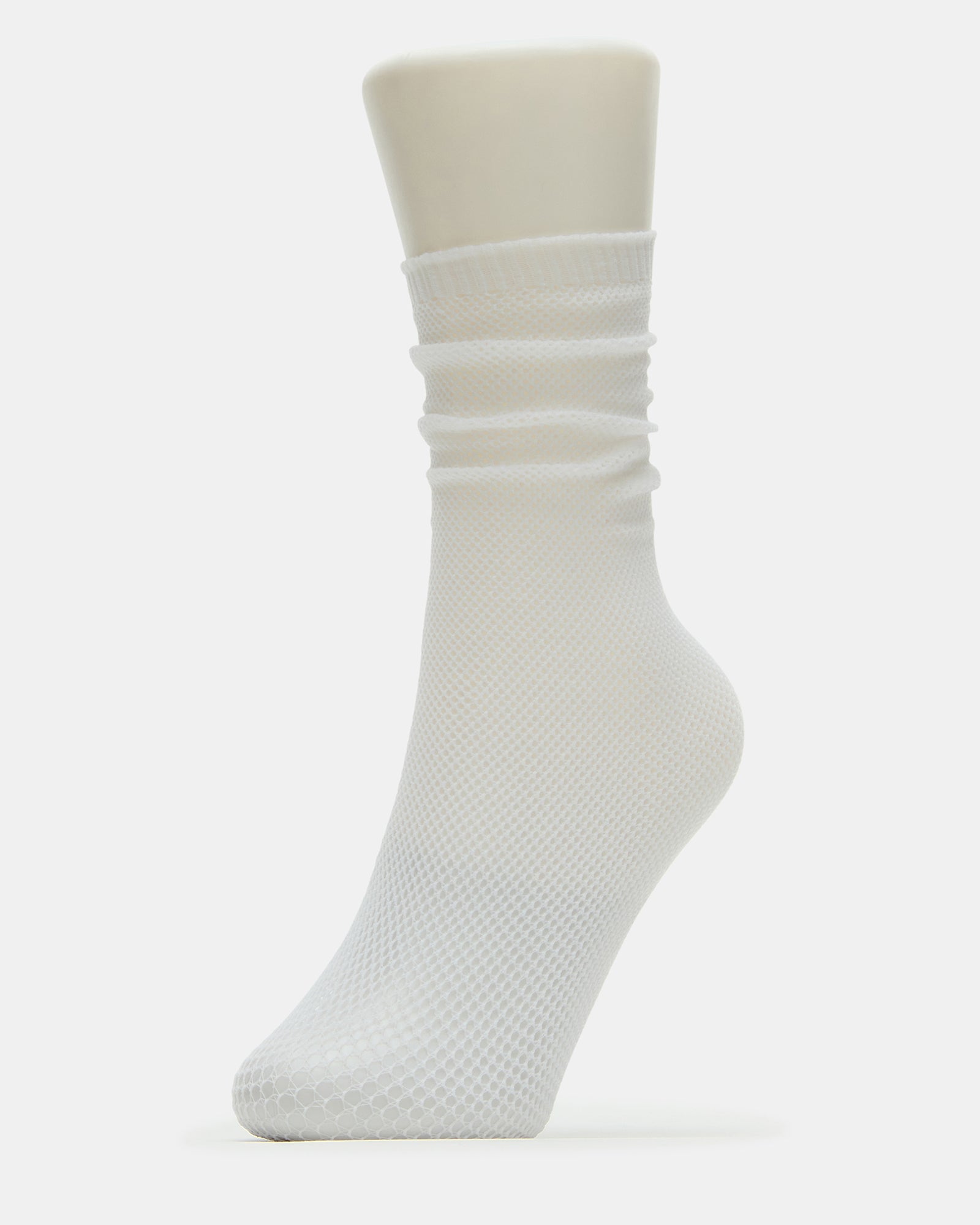 FISHNET SLOUCHY CREW SOCKS WHITE-Cool A Warm