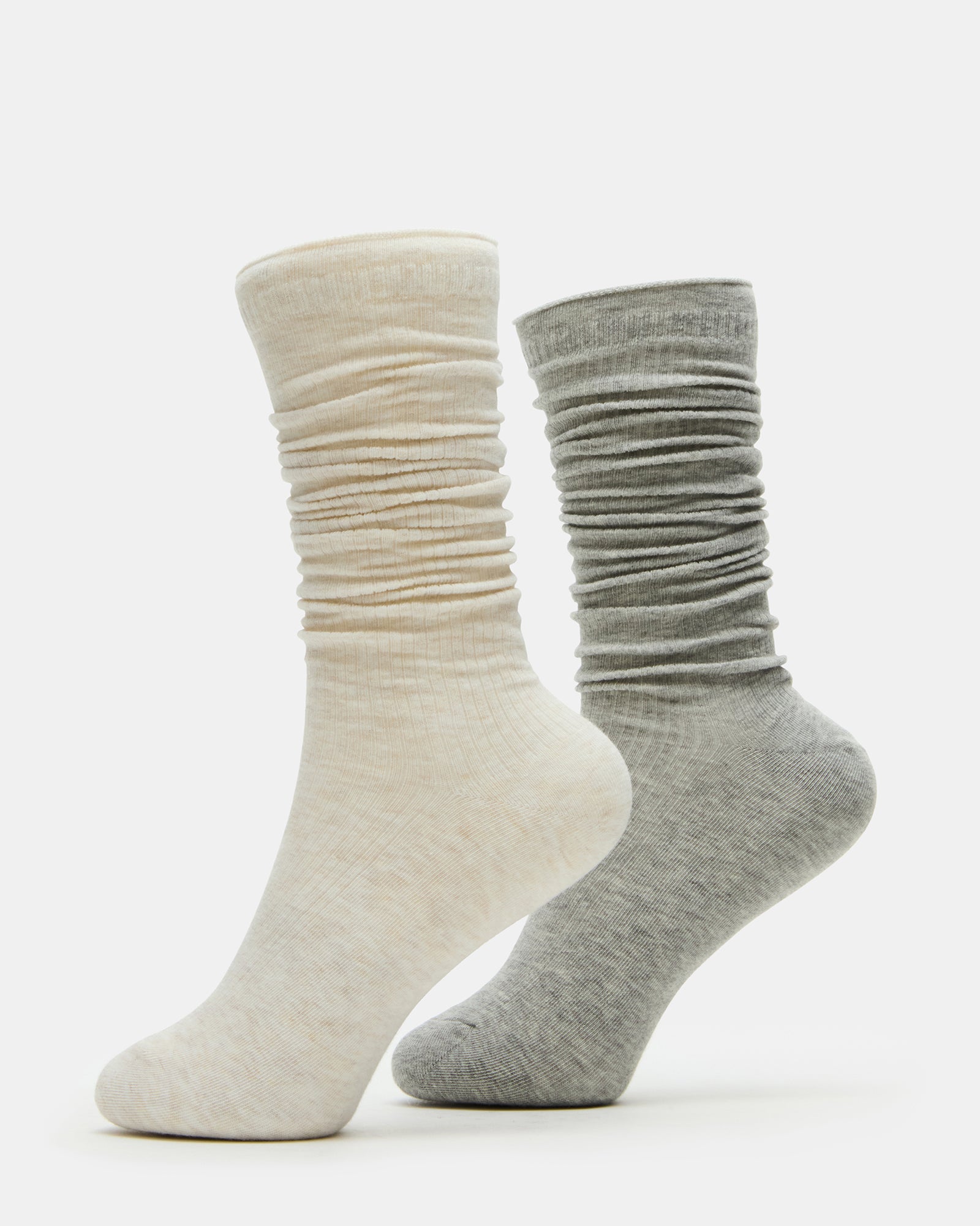 SLOUCHY RIB SOCKS OATMEAL HEATHER-Cool A Warm