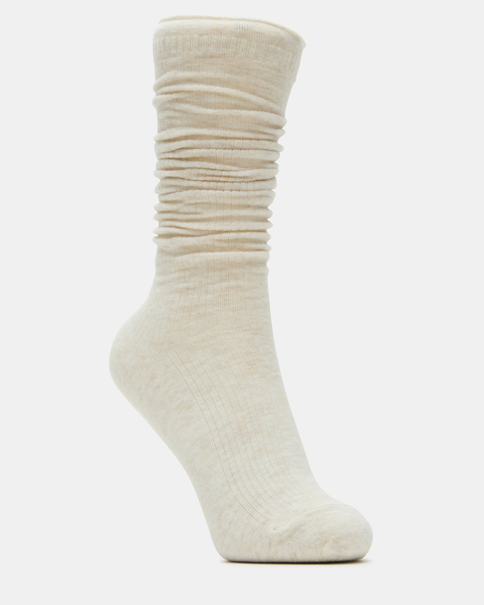 SLOUCHY RIB SOCKS OATMEAL HEATHER-Cool A Warm