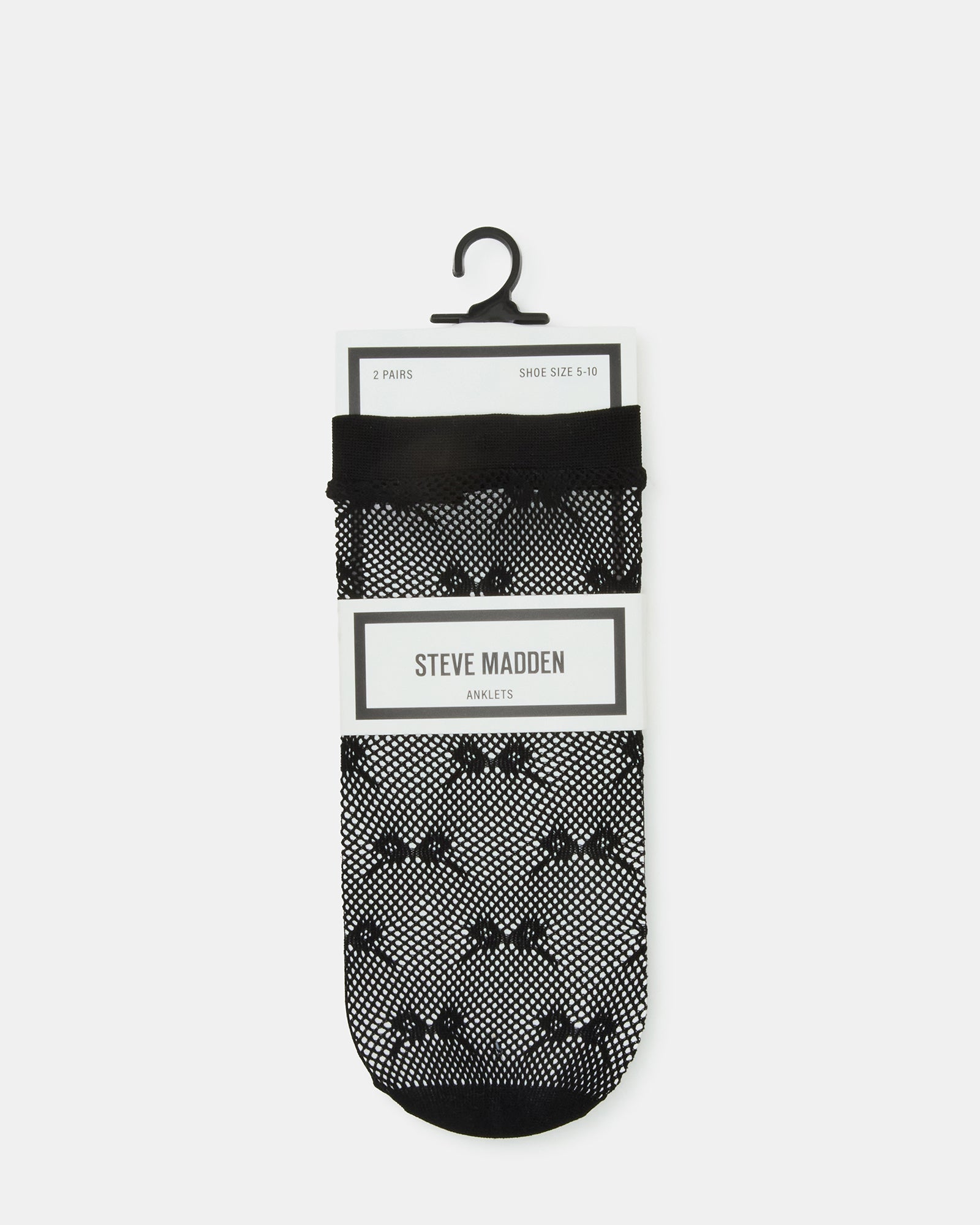 2 PACK BOW FISHNET ANKLET SOCKS BLACK-Cool A Warm