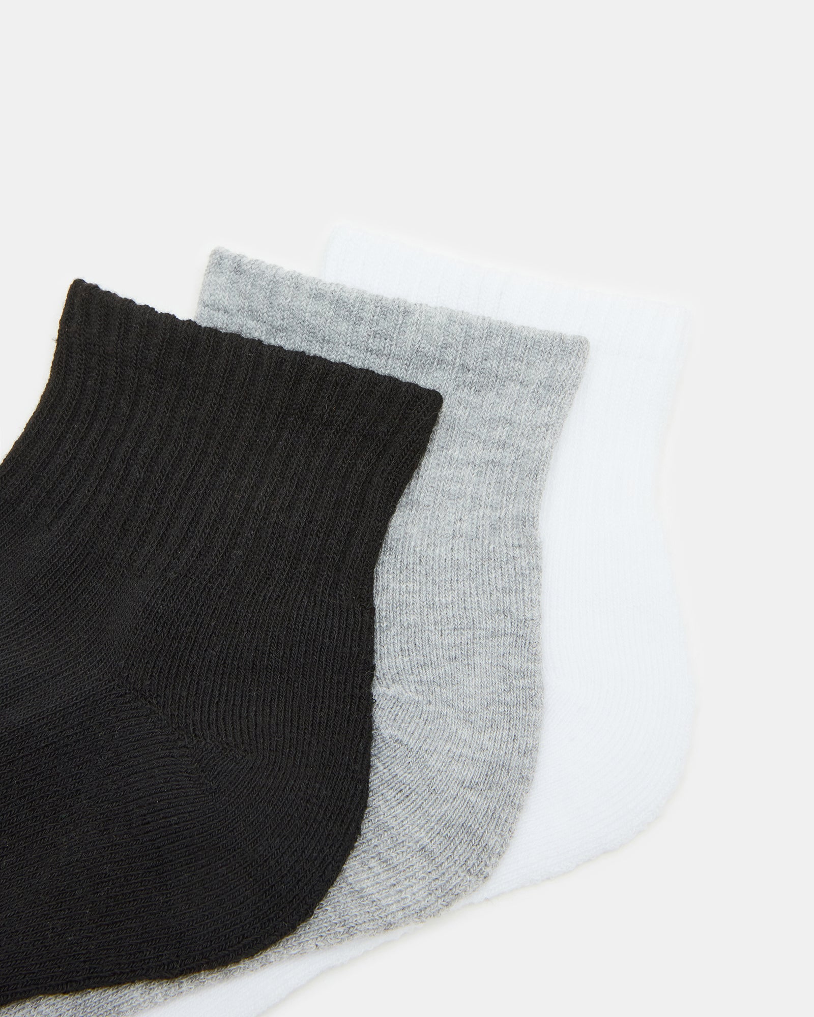SPORT CUSHION QUARTER SOCKS BLACK/WHITE-Cool A Warm