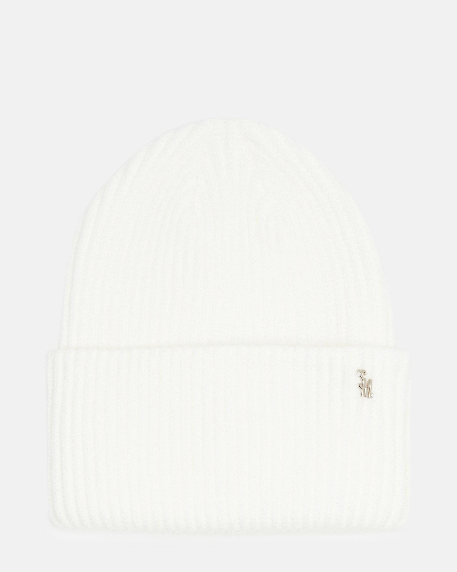 DOUBLE LAYER RIBBED KNIT BEANIE IVORY-Cool A Warm
